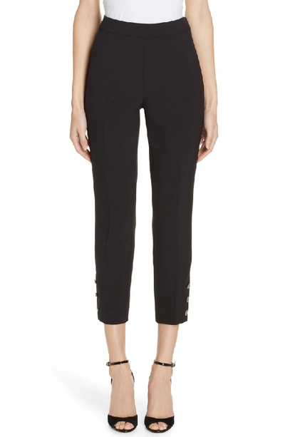 Shop Kate Spade Jewel Button Crop Pants In Black