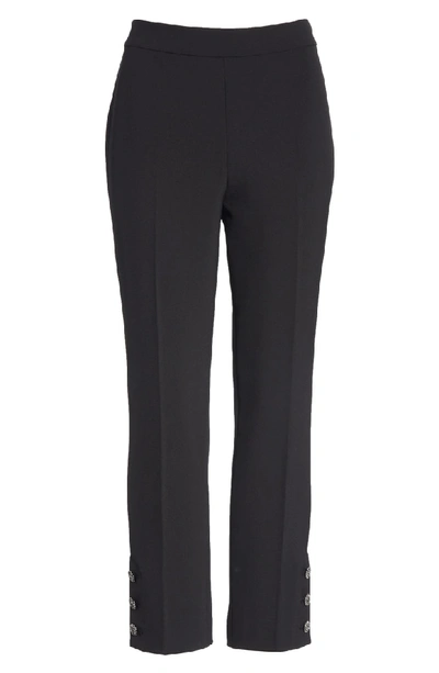 Shop Kate Spade Jewel Button Crop Pants In Black