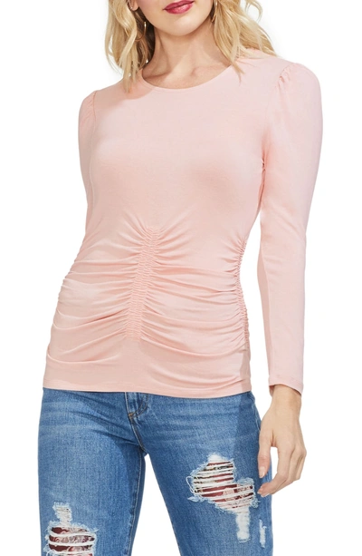 Shop Vince Camuto Cinched Bodice Top In Rose Buff