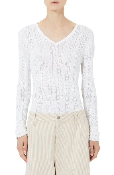 Shop Marc Jacobs Redux Grunge Pointelle Sweater In White
