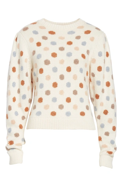 Shop La Vie Rebecca Taylor Jacquard Dot Pullover In Ivory Multi