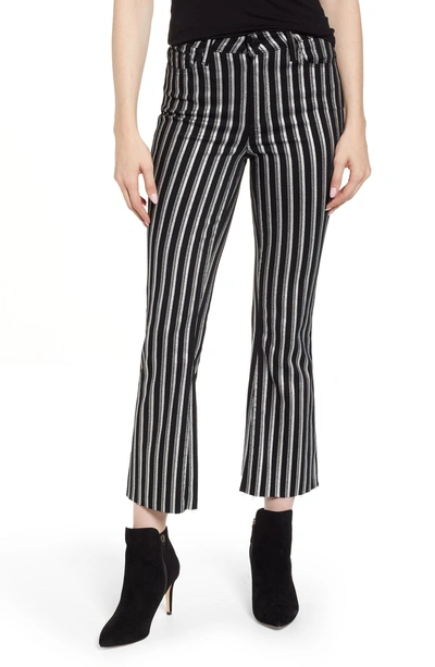 Shop Paige Colette High Waist Crop Flare Jeans In Silver Stripe