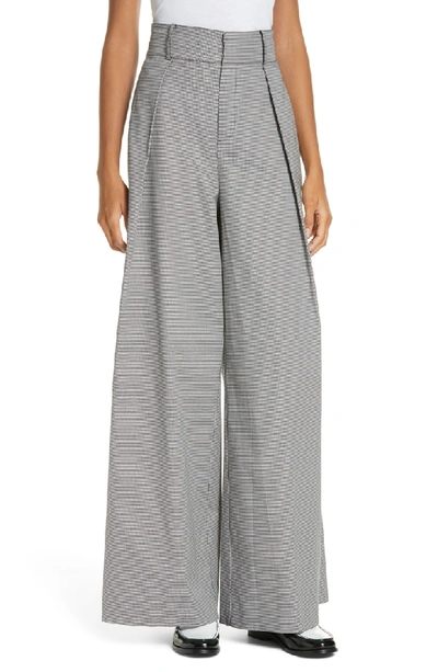 Shop Opening Ceremony Houndstooth Wide Leg Trousers In Black Multi