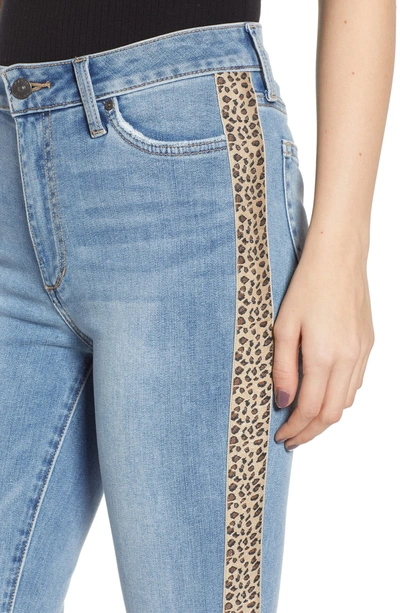 Shop Joe's Charlie Leopard Side Stripe Raw Hem Ankle Jeans In Abigale