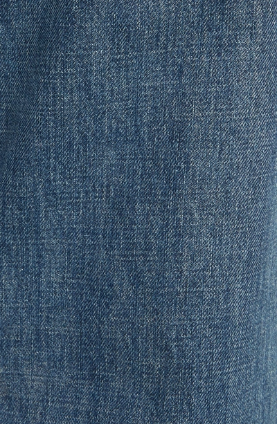 Shop Jw Anderson Shaded Pocket Wide Leg Ankle Jeans In Mid Blue