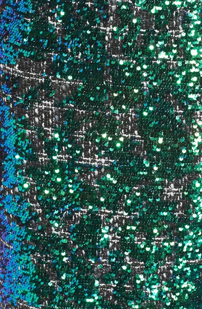 Shop Adrianna Papell Sequin Tweed Dress In Emerald Multi