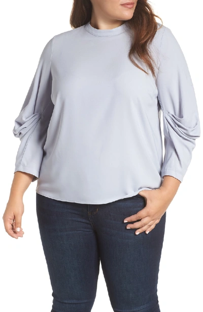 Shop Vince Camuto Draped Sleeve Top In Northern Lights