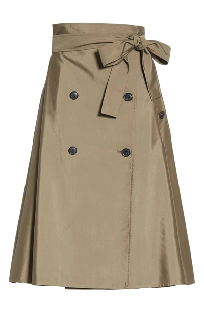 Shop Adeam Trench Skirt In Olive Green