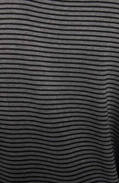 Shop Eileen Fisher Stripe Terry Tunic In Ash/ Black