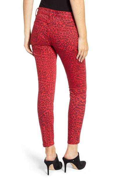 Shop Current Elliott The Stiletto Ankle Skinny Jeans In Red Warped Species