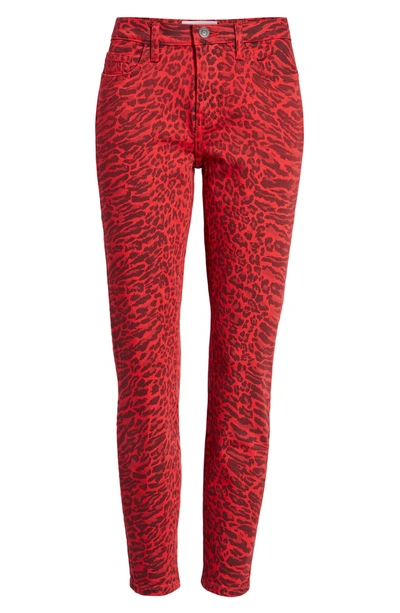 Shop Current Elliott The Stiletto Ankle Skinny Jeans In Red Warped Species