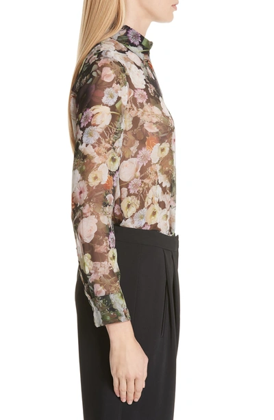 Shop Adam Lippes Floral Silk Blouse In Black Floral