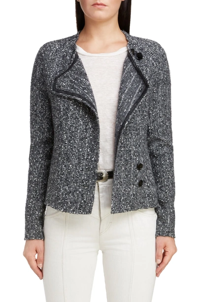Shop Isabel Marant Alapaca & Wool Knit Jacket In Anthracite