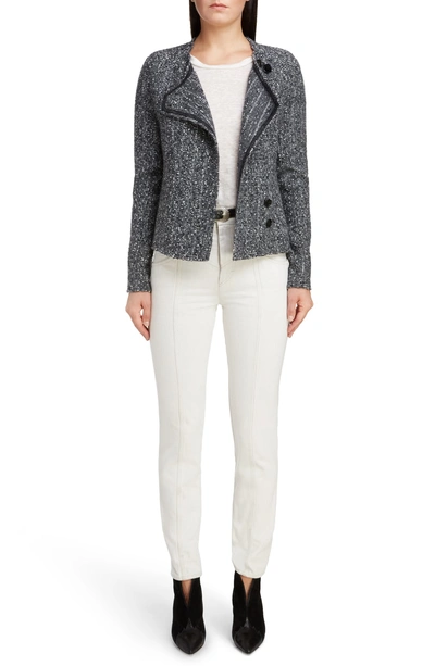 Shop Isabel Marant Alapaca & Wool Knit Jacket In Anthracite