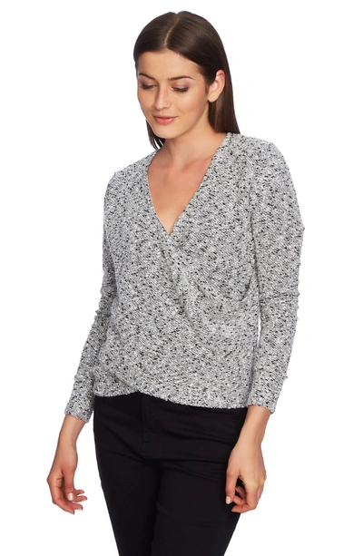 Shop 1.state Wrap Front Boucle Knit Top In Soft Ecru