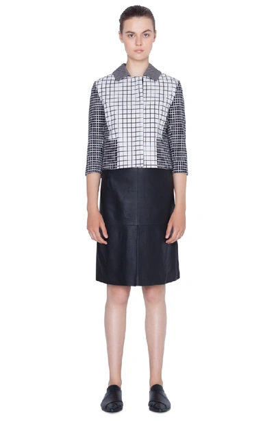 Shop Akris Punto Perforated Leather Skirt In Nero