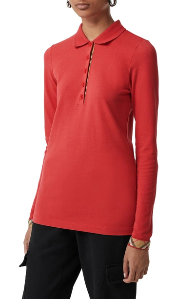 Shop Burberry Zulia Polo Shirt In Bright Red