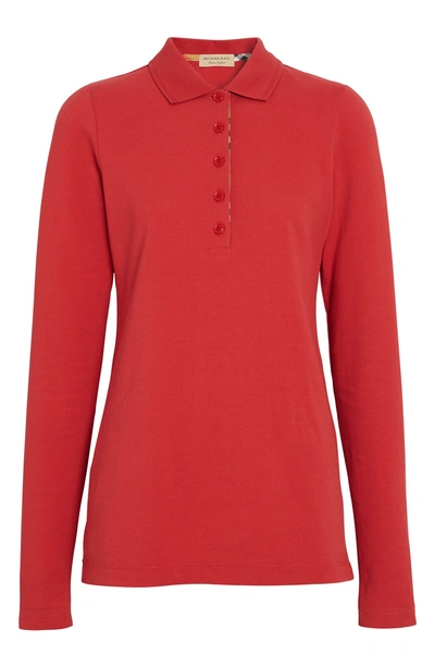 Shop Burberry Zulia Polo Shirt In Bright Red