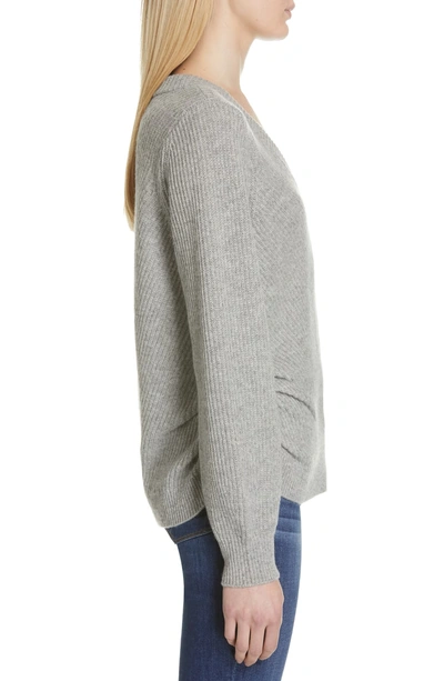 Shop Frame Ruched Wool & Cashmere Sweater In Gris