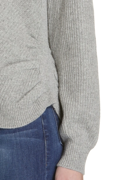 Shop Frame Ruched Wool & Cashmere Sweater In Gris