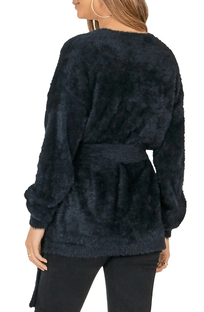 Shop Amuse Society Holding Hands Belted Sweater In Black