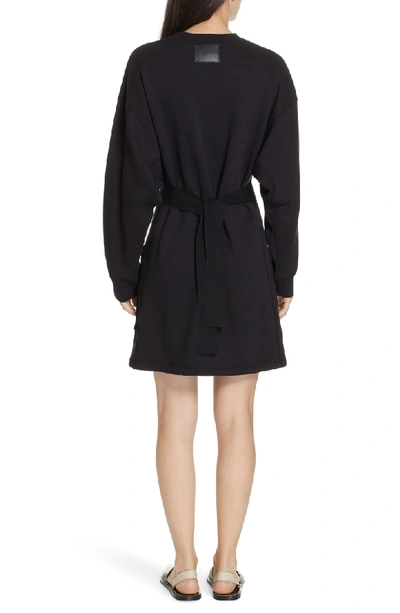 Shop Proenza Schouler Pswl Belted Sweatshirt Dress In Black