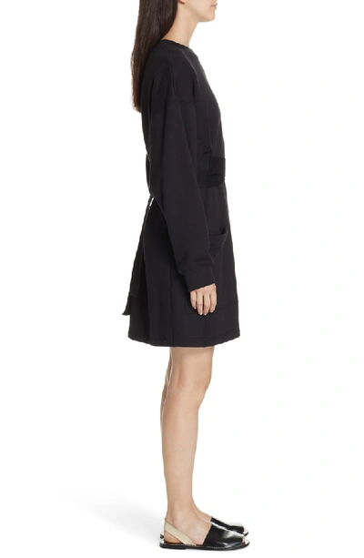 Shop Proenza Schouler Pswl Belted Sweatshirt Dress In Black