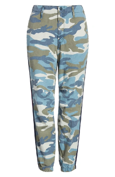 Shop Mother The Misfit Crop Pants In Army Blue Camo