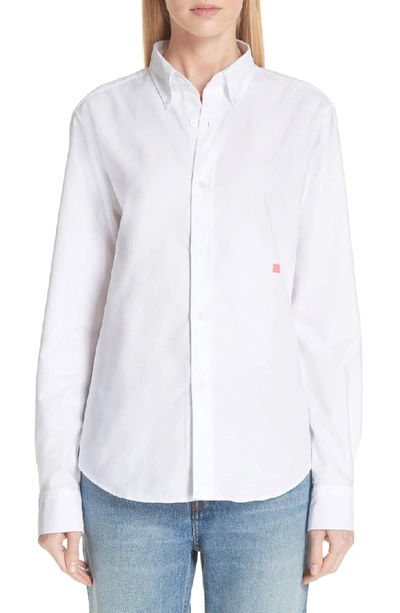 Shop Acne Studios Face Patch Shirt In Optic White