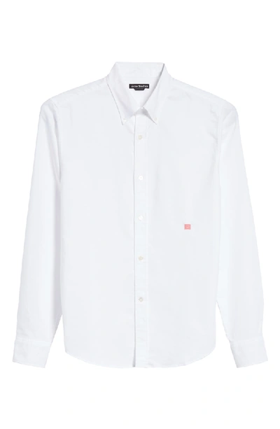 Shop Acne Studios Face Patch Shirt In Optic White