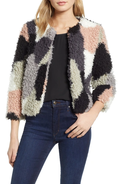 Shop 1.state Patchwork Faux Fur Crop Jacket In French Pink