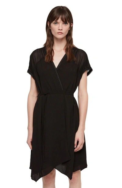 Shop Allsaints Claria Asymmetrical Hem Dress In Black