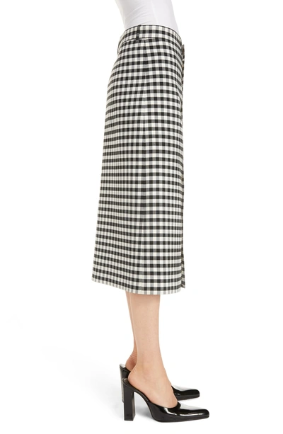 Shop Balenciaga Snap Front Vichy Skirt In Black/ White