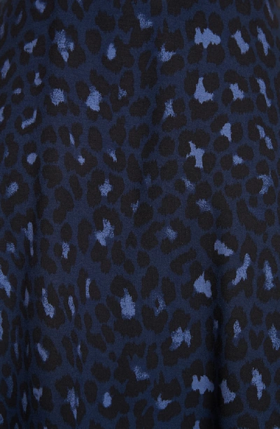 Shop Kate Spade Leopard Print Lace-up Ponte Dress In Light Adriatic Blue