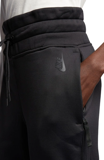 Shop Nike Lab High Waist Fleece Pants In Black/ Black
