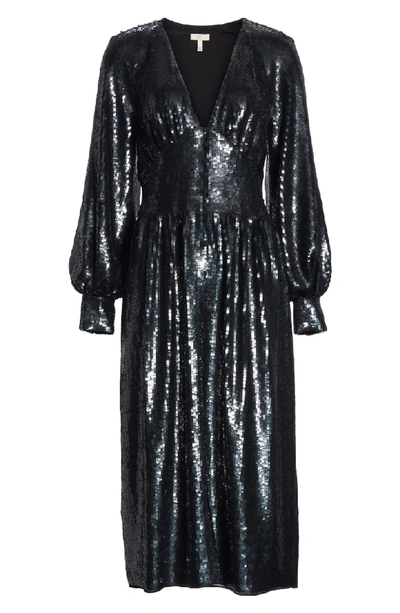 Shop Joie Kyria B Sequin Midi Dress In Caviar