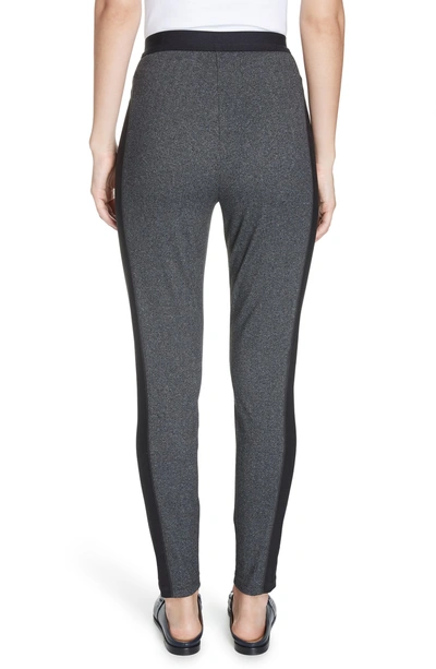 Shop Eileen Fisher Contrast Panel Tweed Leggings In Charcoal