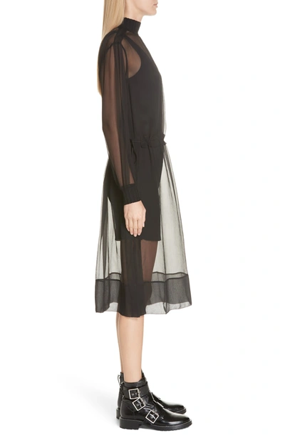Rag Bone Dinah Silk High neck Long sleeve Dress In Black ModeSens