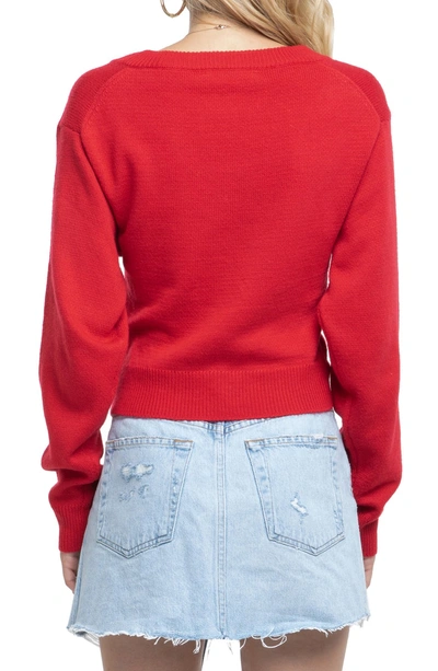 Shop Astr Twist Front Sweater In Red