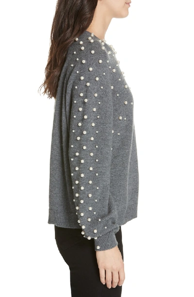 Shop Joie Nilania Beaded Sweater In Dark Heather Grey