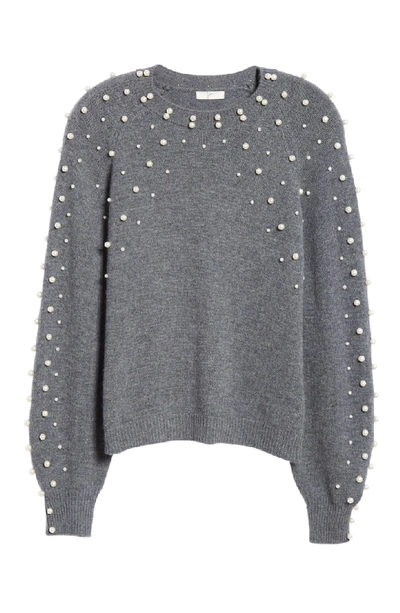 Shop Joie Nilania Beaded Sweater In Dark Heather Grey