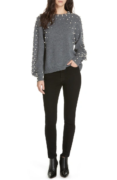 Shop Joie Nilania Beaded Sweater In Dark Heather Grey