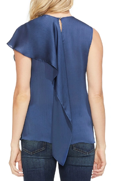 Shop Vince Camuto Asymmetrical Front Drape Top In Ink Blue