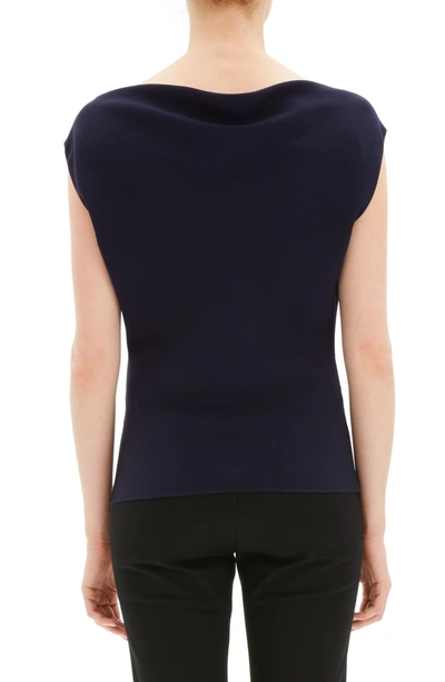 Shop Theory Draped Boat Neck Top In Deep Royal