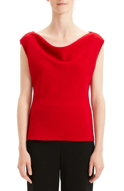 Shop Theory Draped Boat Neck Top In Peppercorn