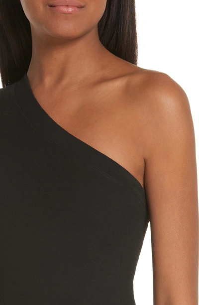Shop Rosetta Getty One-shoulder Jersey Top In Black