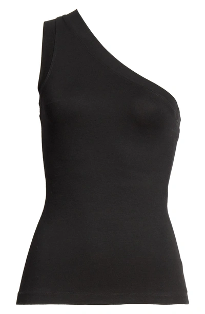 Shop Rosetta Getty One-shoulder Jersey Top In Black