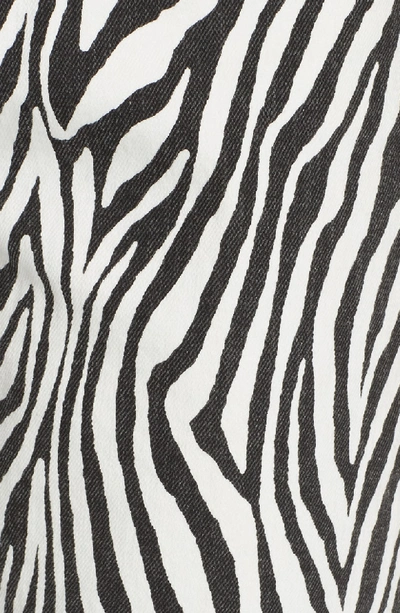 Shop Frame Le High Straight Zebra Crop Jeans In Noir Multi