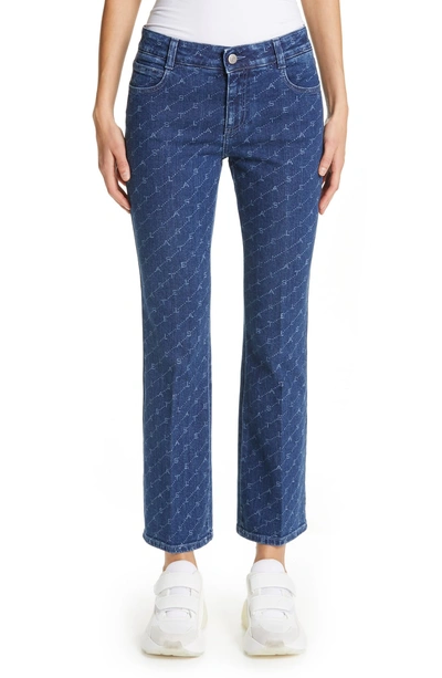 Shop Stella Mccartney The Skinny Kick Crop Flare Jeans In Dark Classic Blue