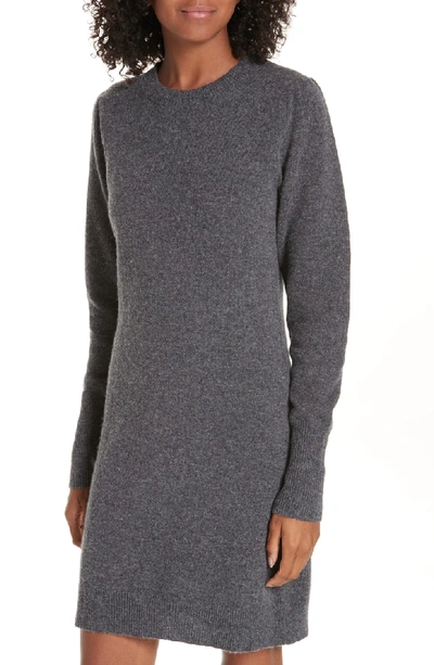Shop Sandro Ancolie Eyelet Collar Sweater Dress In Grey